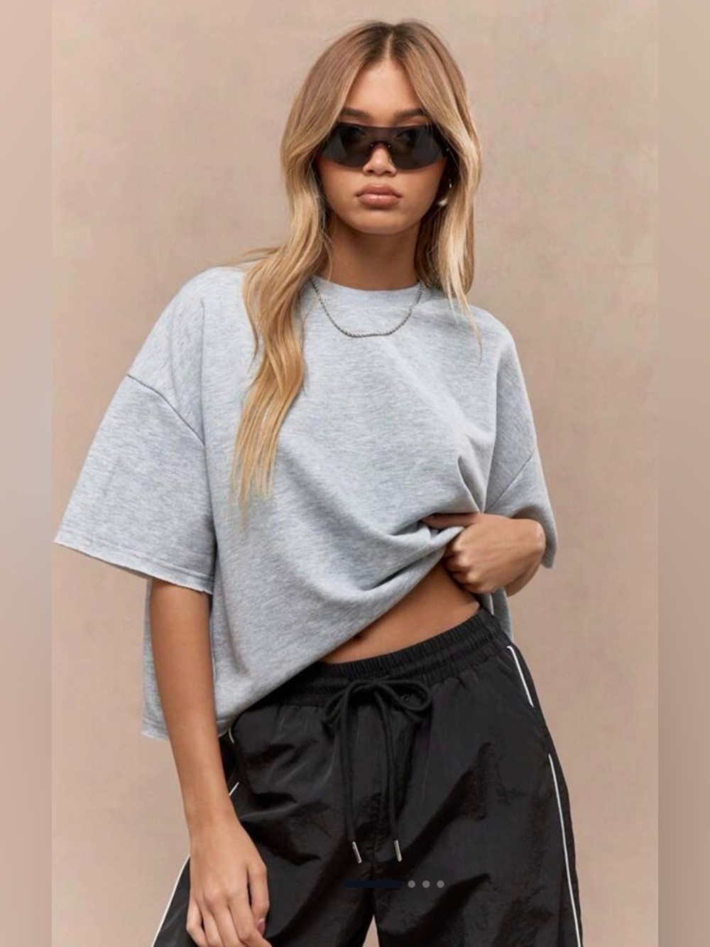 Missguided Oversized Jersey T-Shirt With Crewneck in Gray Size M